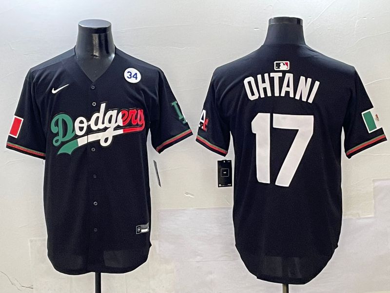 Men Los Angeles Dodgers #17 Ohtani Black Mexico Nike 2025 MLB Jersey style 18->los angeles dodgers->MLB Jersey